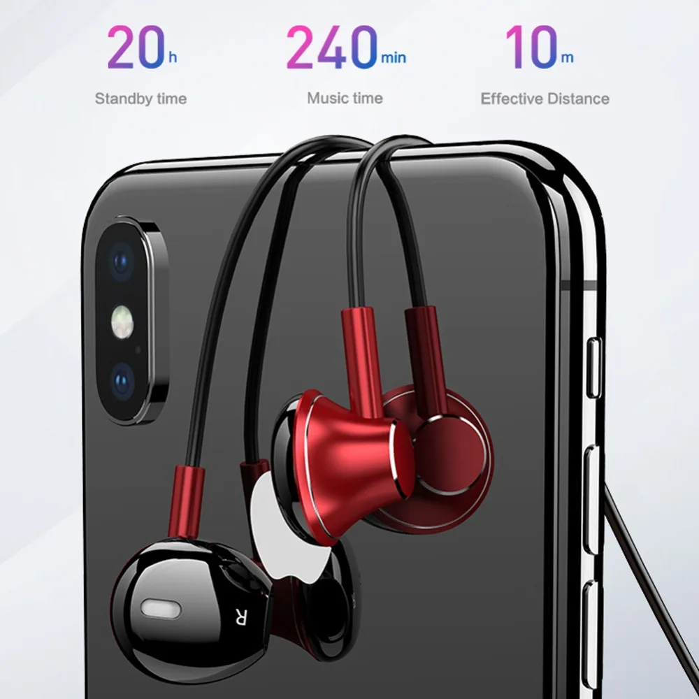 Совершенно новые спортивные магнитные беспроводные Bluetooth наушники стерео Hifi с