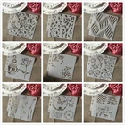 Трафареты для рисования, 9 шт.компл., 14 см, розы, бабочки, кофе, раскраска для скрапбукинга, декоративная открытка для альбома, для тиснения