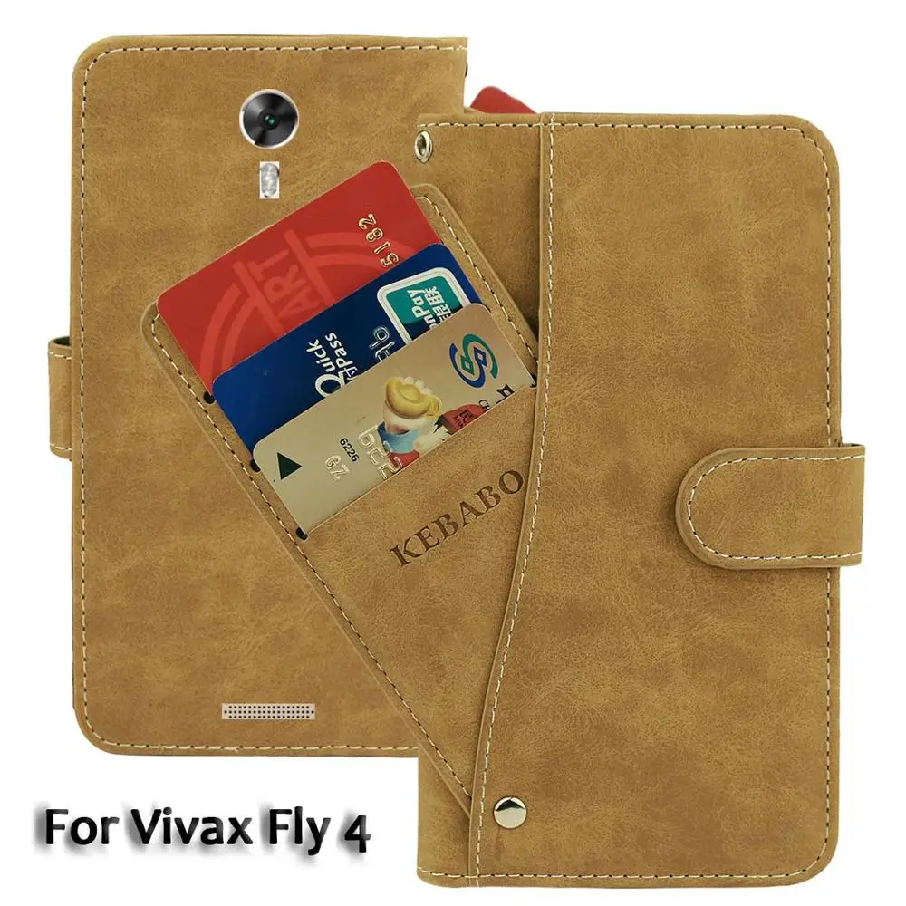 Кожаный бумажник Vivax Fly 4 5 2 &quotЧехол Флип Ретро роскошные чехлы с отделениями для
