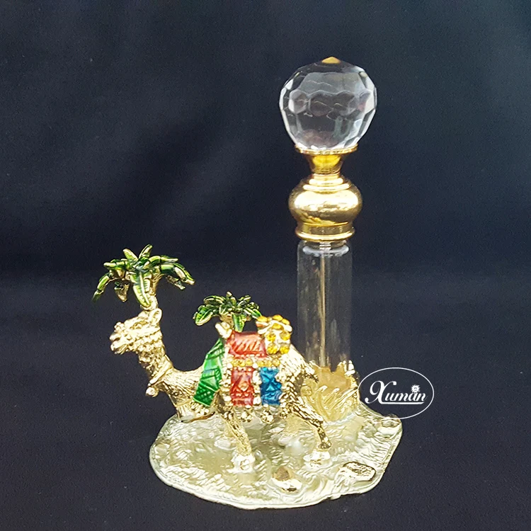 

4ml Perfume Bottle Vintage Empty Refillable Bottle Metal Camel Animal Glass Empty Container Portable Gift Home Decoration#59790