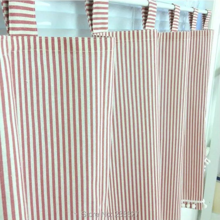 Короткая занавеска на окна дверь в полоску кухонная с надписью хлопковые римские