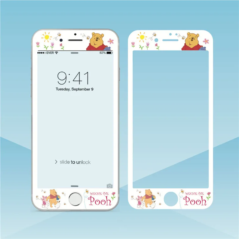 Милое Защитное стекло для iPhone 8, 8 plus, 7, 7 plus, мультяшное закаленное стекло для iPhone 6, 6 S, 6 plus, 3D экран с мягкими краями, протектор