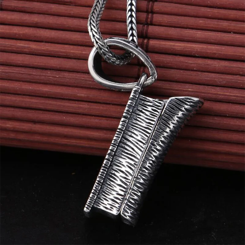 Колье для мужчин "Креативный гроб для удачи" с письменным подвесом из 100% серебра 925 пробы P20.