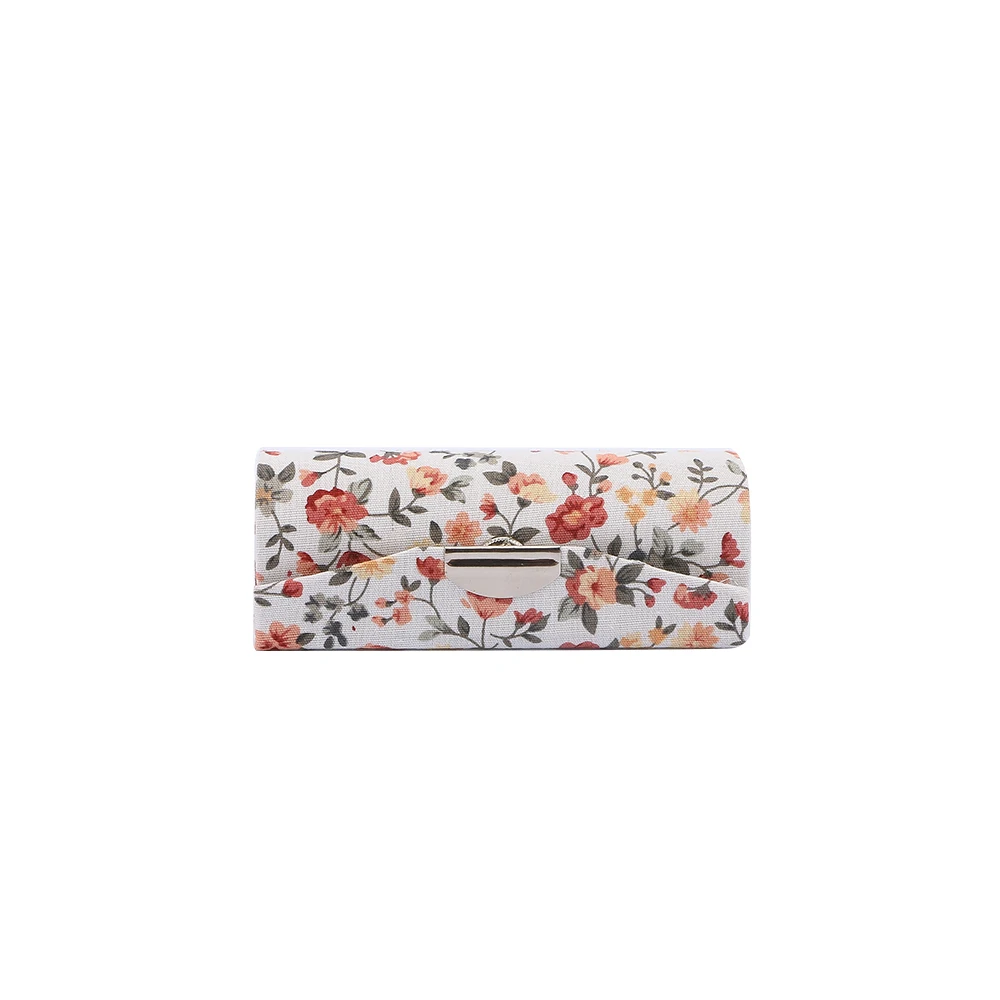 Lipstick Box Flower Printing Single Storage Case Cosmetic Bags With Mirror Women Makeup Make Up | Дом и сад