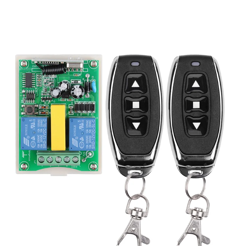 2 AC 220V RF 2CH беспроводной пульт дистанционного управления 1* приемник+ 2* передатчик для трубчатого двигателя двери гаража проекционный экран - Цвет: 2