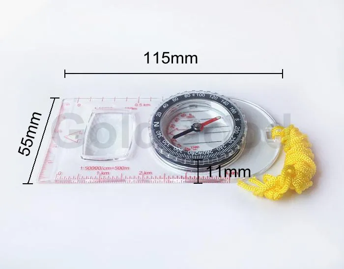 Map Scale Compass With Neck Strap Outdoor Camping Hiking Special Baseplate Ruler | Спорт и развлечения