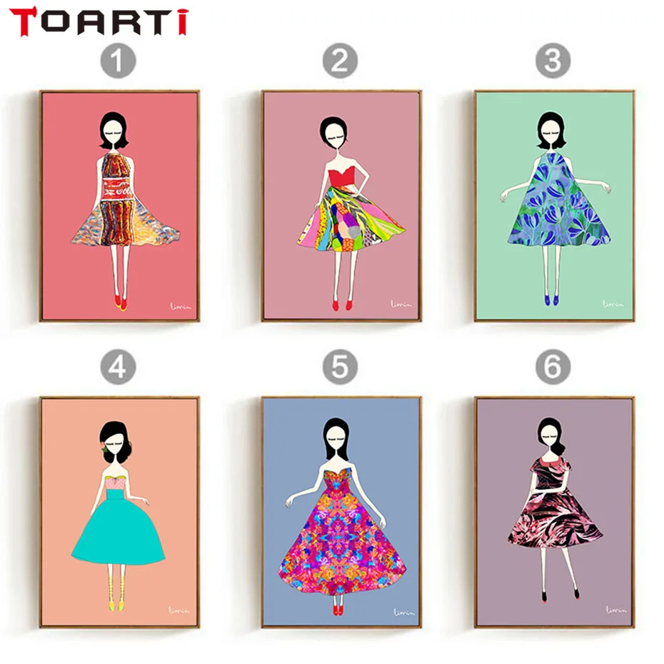 Абстрактная Модная девушка минималистичный художественный парусиновый постер с