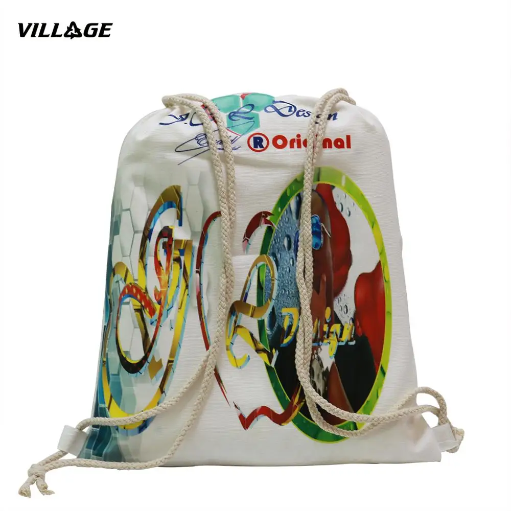 100 шт./лот Парусиновый рюкзак на шнурке с логотипом на заказ