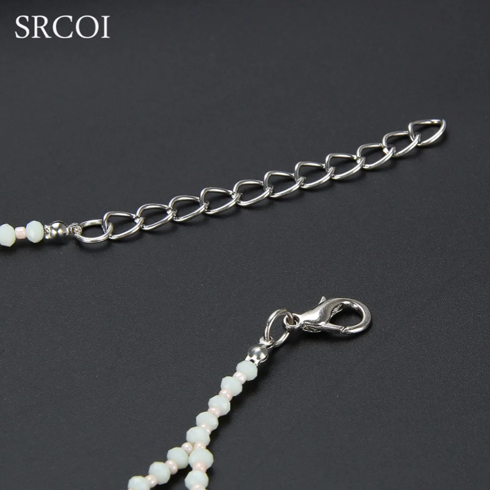 SRCOI модное ожерелье с кристаллами и кисточками в форме звезд бусинами вокруг шеи |