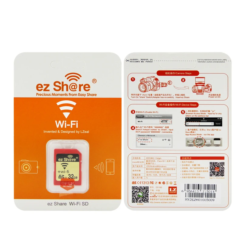 WiFi SD Card 4G 8GB 16GB 32G SDHC Class 10 Flash Memory Wireless WLAN Wi-fi For Canon Nikon Casio Digital SLR Camera | Компьютеры и