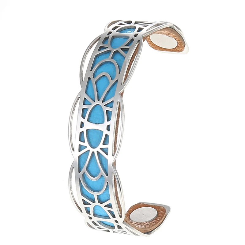 009 Кремо модные открытые браслеты/браслет набор для женщин Bijoux Yoiumit ювелирные изделия из нержавеющей стали сменные кожаные браслеты - Окраска металла: 009