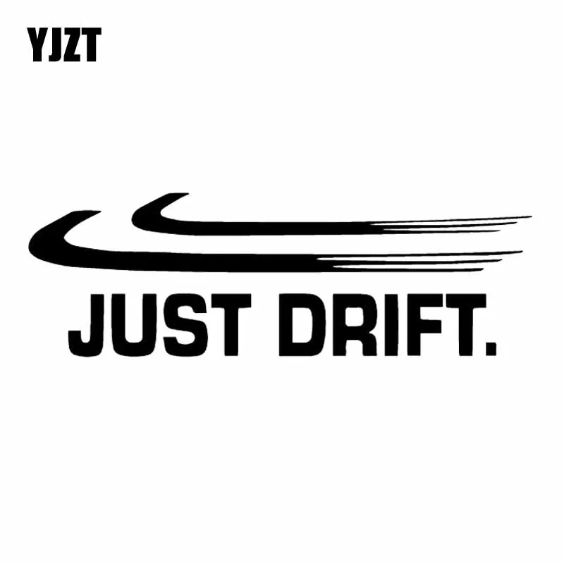 

YJZT 14.1X4.6CM JUST DRIFT Vinyl Decal Car Sticker JDM Window Truck Decoration Black/Silver C26-0164