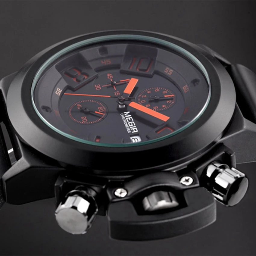Часы Megir Мужские кварцевые спортивные люксовые брендовые модные стильные с