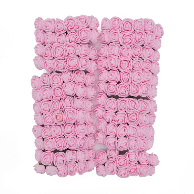 Light Pink 144 шт дешевый пенопластовый мишка Роза ПЭ Пена голова розы искусственный цветок свадебное украшение Посуда Украшение комнаты Подарочная коробка сделай сам - Цвет: Light Pink