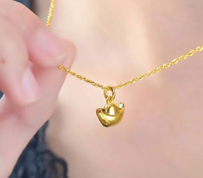 Подлинная Подвеска из 24-каратного желтого золота/Лучший слиток для мужчин и