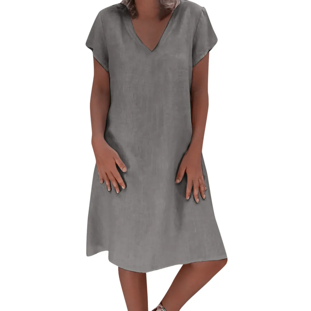 Women Dress Plus Size Dresses Womens Loose Summer Style Feminino Vestido Cotton Casual Big Size Ladies Dress Boho Sundress#40