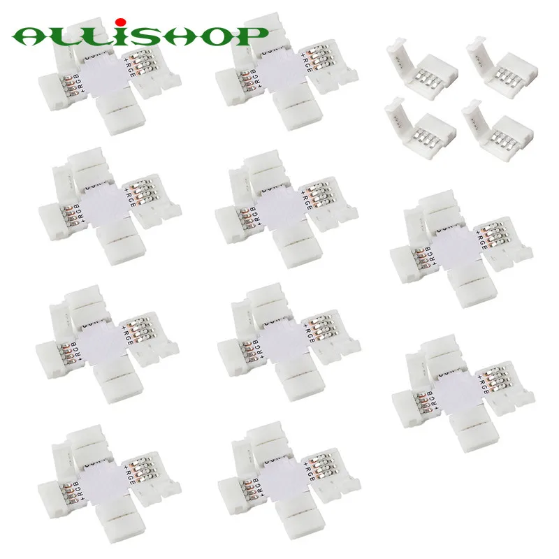 5 шт. разъем для светодиодной ленты 5050/3528 SMD RGB 4 контакта 10 мм | Обустройство дома
