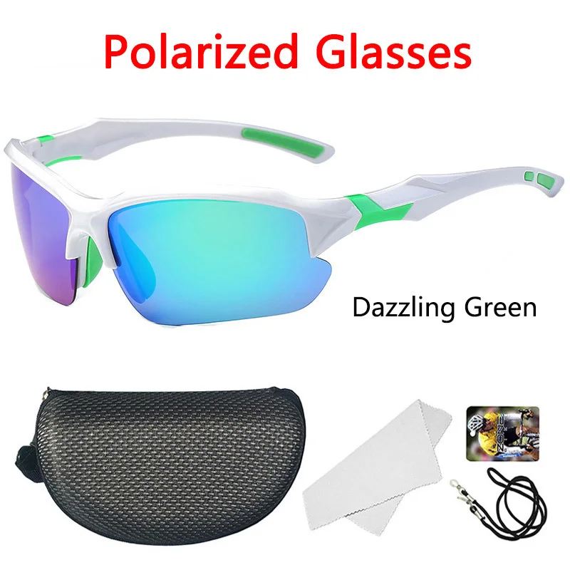 Dazzling green ZONEBIKE поляризованные велосипедные солнцезащитные велосипедные очки мужские спортивные очки серые фотохромные велосипедные очки Lunette Velo Cyclisme - Цвет: Dazzling green