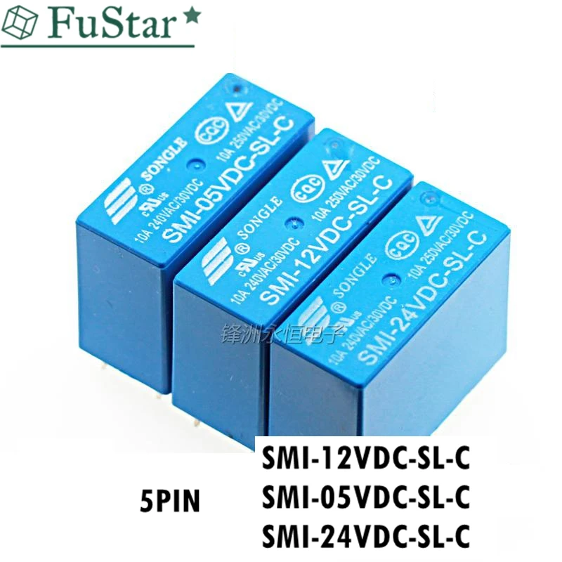 1 шт. реле мощности 5 В 12 24 10 А 5pin SMI 05 в VDC SL C DIP5|Реле| |