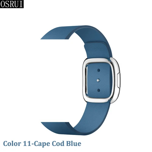 11-Cape Cod Blue 42 мм 38 мм Современная Пряжка для apple watch ремешок correa 44 мм 40 мм iwatch ремешок 4 3 2 1 кожаный браслет аксессуары для apple watch - Цвет ремешка: 11-Cape Cod Blue