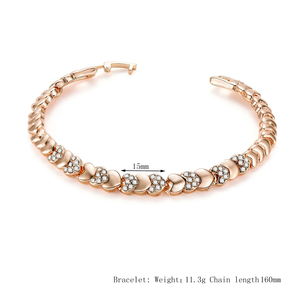 Women Alloy Rhinestone Bracelets Heart Shape Chain Simple Exquisite Jewelry CX17 | Украшения и аксессуары