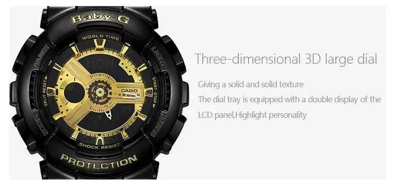 Casio спортивные часы baby-g серии спортивные водонепроницаемые женские часы оранжевого цвета с резиновым ремешком BA-110SN-4A женские часы известного бренда