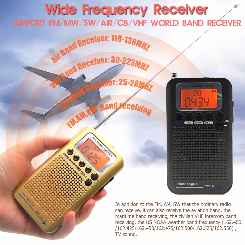 Радиоприемник JINSERTA с полным диапазоном портативное радио VHF FM/AM/SW/CB World Band