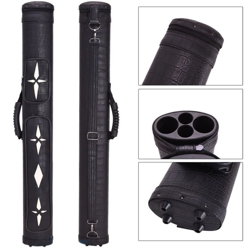 2 Shafts 2 Butts PU Leather Pool Cues Case Billiards Accessories 4 Holes Black Colors China