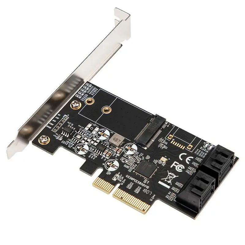 PCIe 3,0x2 к M.2(NGFF) B ключ и 4 SATAIII 6G Внутренние порты расширения карты контроллера Поддержка 2230,2242 Размер ngff ssd SATA ssd