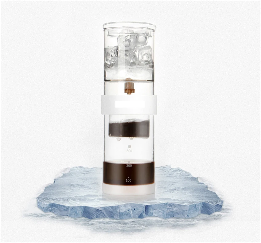 300 мл воды капельная Кофеварка многоразовые стеклянные фильтры инструменты эспрессо кофейник с воронкой горшок льда для напитков кофемашина для бариста