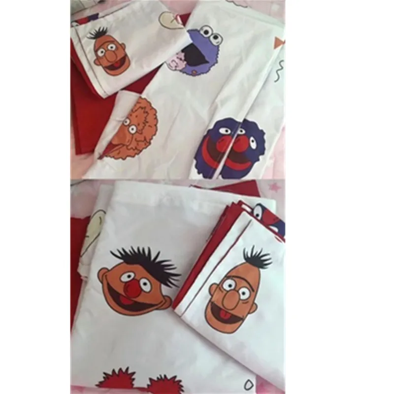 Улица Сезам ELMO полиэфирное волокно мультфильм четыре части кровать набор Творческие дети украшения для спальни X888