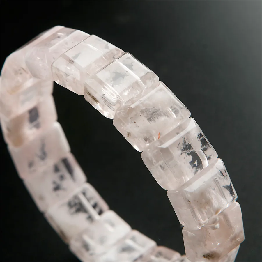Новинка 2018 браслет из натурального белого серицита прямоугольные бусины женский