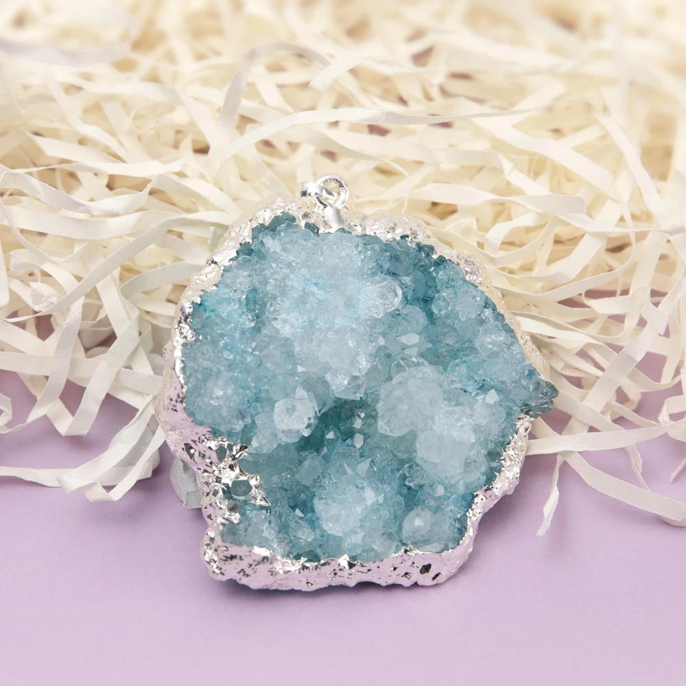 1 шт. искусственная Друза натуральная женская подвеска маятник с кристаллами