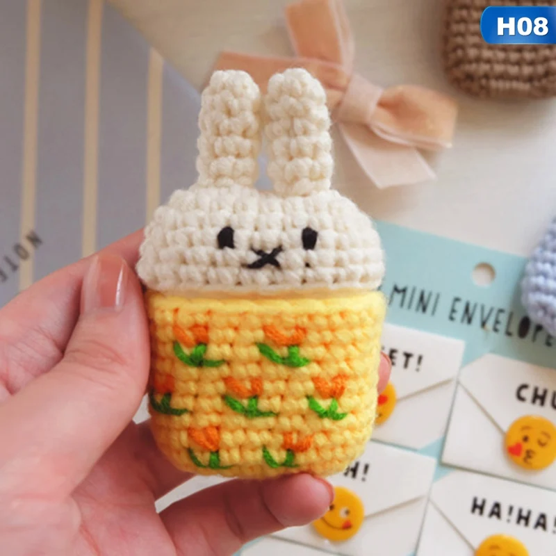H08 Новинка, ручная работа, милый мультяшный чехол на свитер, нескользящий вязаный шерстяной чехол для AirPods Airpod, высокое качество - Цвет: H08