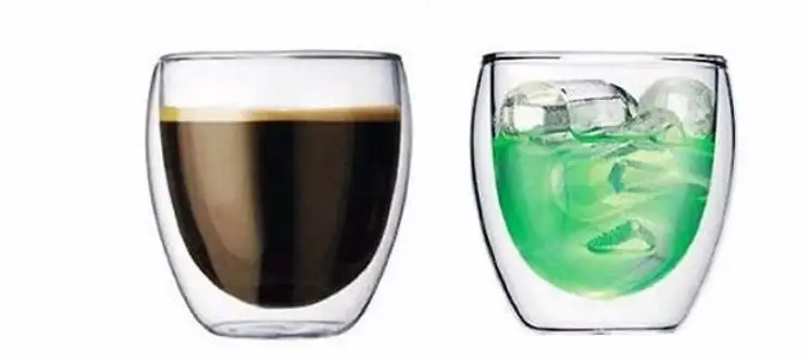 3 шт. 250 мл ручной работы двойной Слои Стекло Чай чашки с круглой двойными стенками