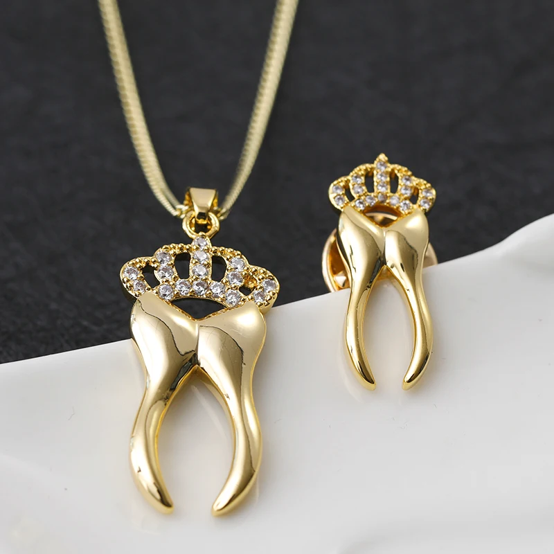 Zhijia модные брендовые ювелирные изделия в форме короны и зуба Кристалл Стразы