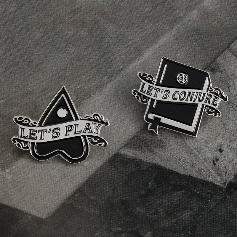 4 шт./компл. черный Кристальный шарик магическая книга гроб Сердце Pin комплект