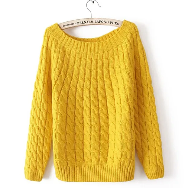 

2016 Hot-selling spring autumn basic pullover sweaters loose plus size vintage twisted female sweater
