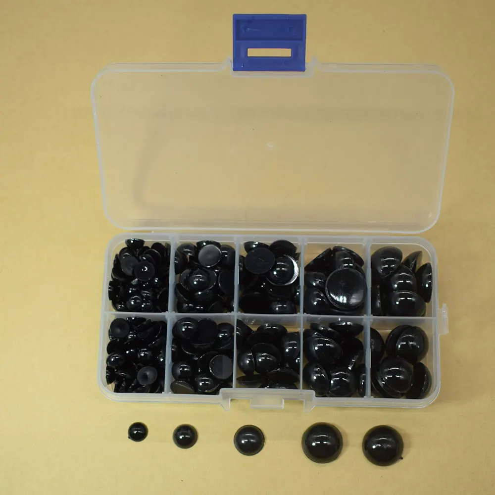 Пластиковые глаза для безопасности Buttons круглые плоские 240 шт. плюшевый медведь