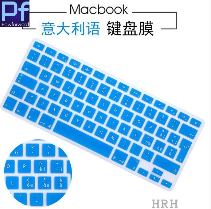 100 шт. силиконовый итальянский чехол для клавиатуры с буквенным принтом Macbook Air Pro