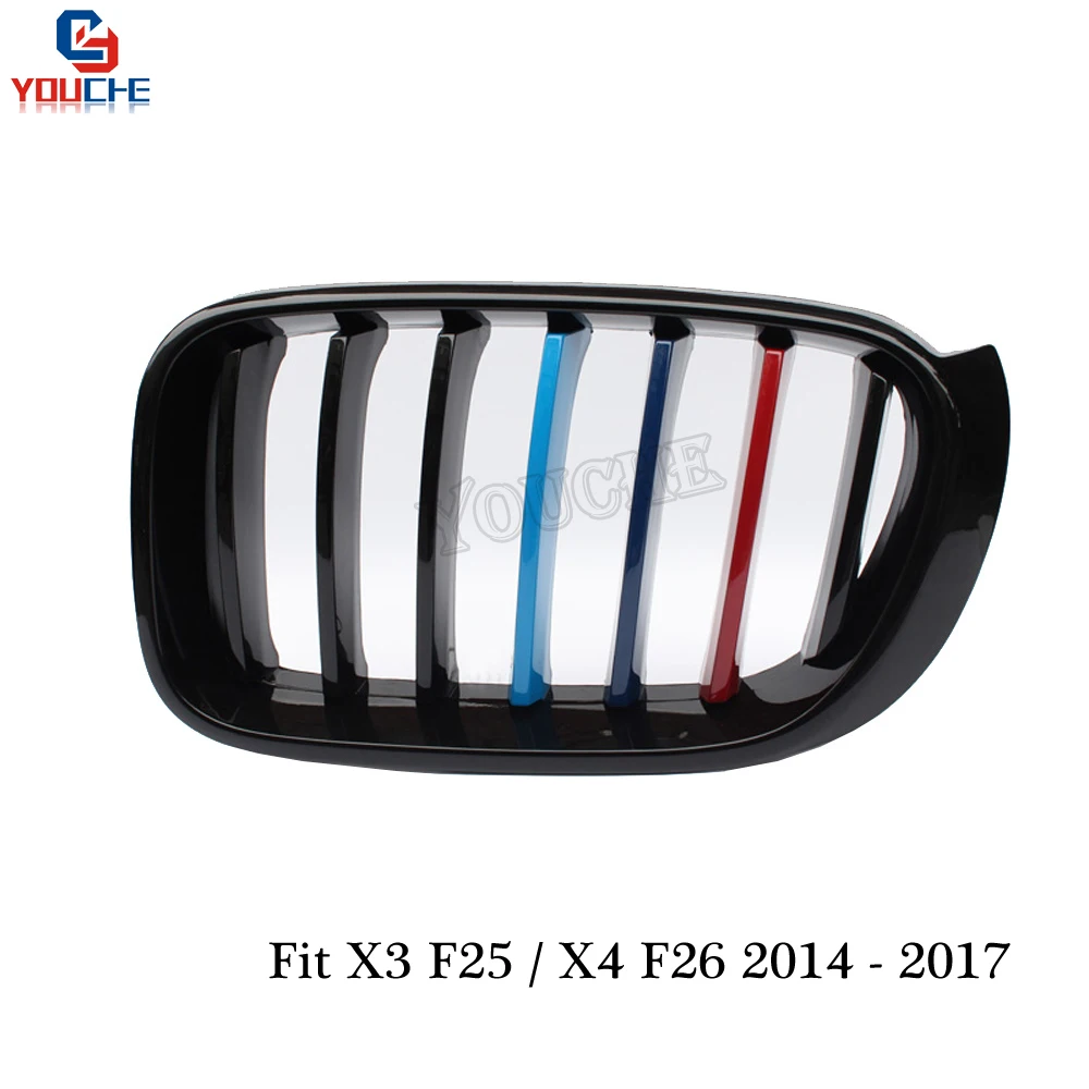 F25 F26 Глянец M tri цветные грили для BMW X3 X4 2014 2017 5 дверный внедорожник xDrive28i 20i 35i