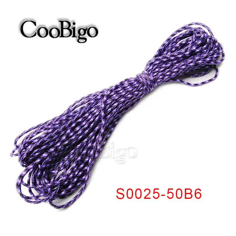 1 шт 50ft Dia.2mm Strand Core Paracord браслет талреп Кемпинг веревка для выживания парашют шнур# S0025-50A/B(Mix-s