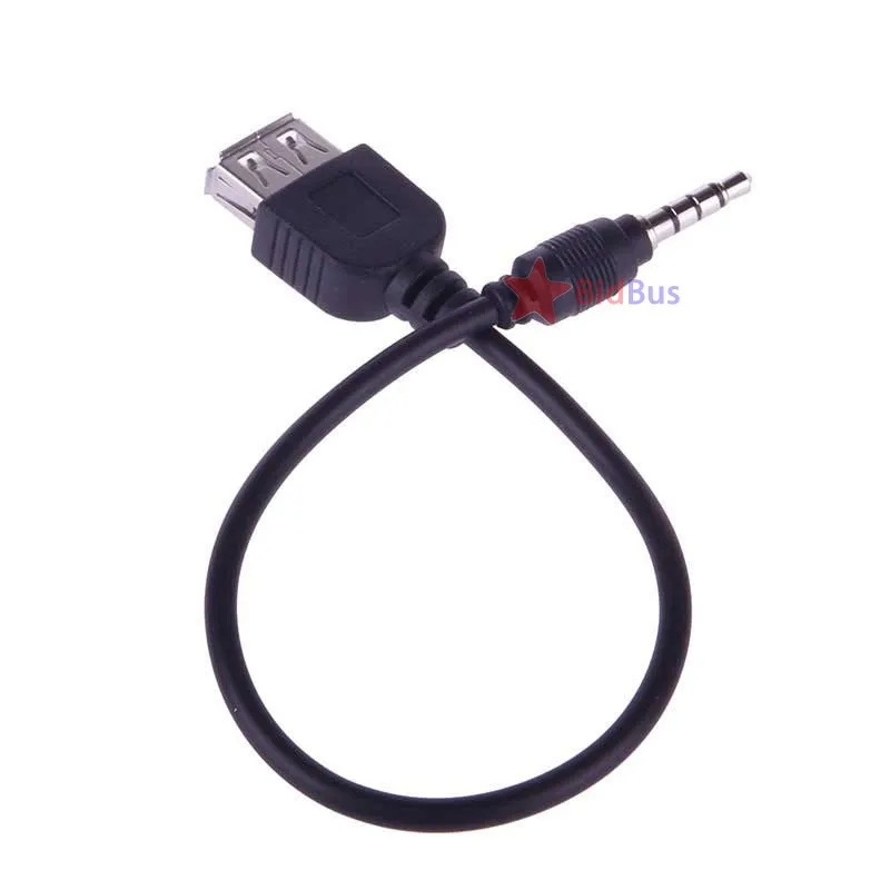 Bidbus Fast Black 3.5mm Male AUX Audio Plug Jack To USB Female Converter Cable Cord Car MP3|mp3 fix|mp3 turntableplug wii |