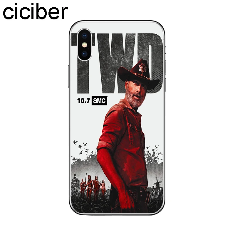 Ciciber Walking Dead чехол для iPhone 7 Чехол 8 6S Plus X XR XS Max 5S SE телефона Мягкий Силиконовый ТПУ