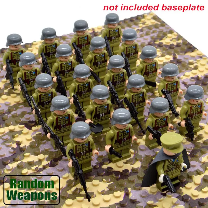 21pcs China Troops 21 шт./компл. WW2 Армия легоs Военные строительные блоки Франция, Италия Япония Великобритания Китай маленький солдат полицейский оружие Кирпичи Игрушки - Цвет: 21pcs China Troops