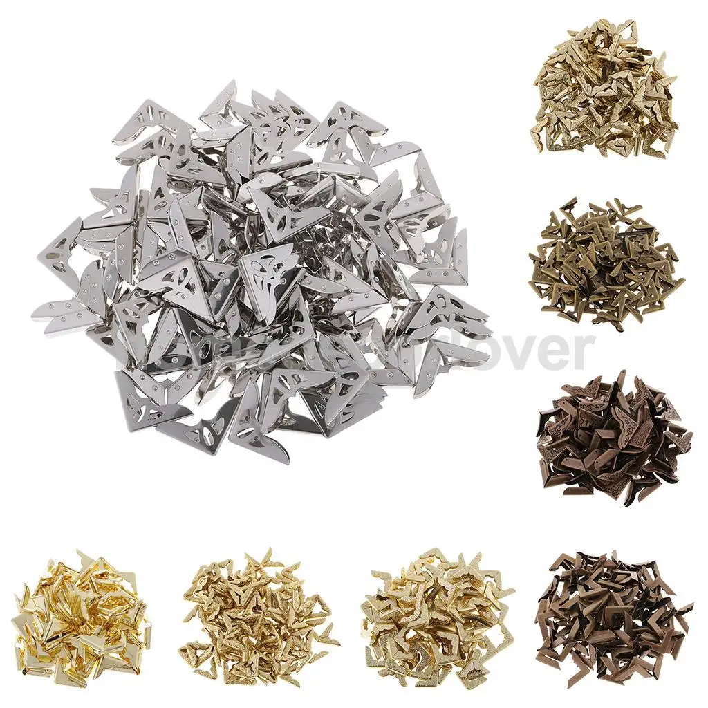 100 шт. винтажные декоративные защитные металлические уголки для скрапбукинга