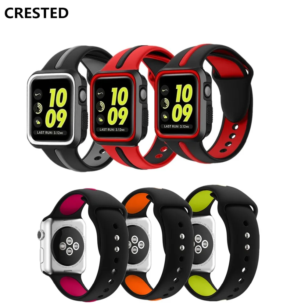 Хохлатый силиконовый спортивный чехол для Apple watch 42 мм 38 iwatch ремешок серии 3 2 1