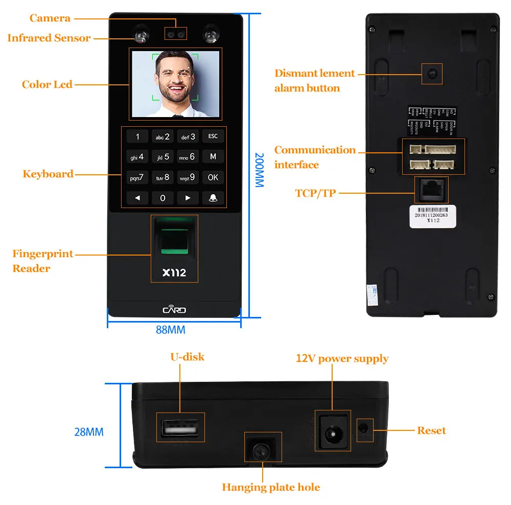 Лицо RFID система контроля допуска к двери комплект IP/TCP биометрический отпечаток пальца посещаемость машина USB пароль электрические замки