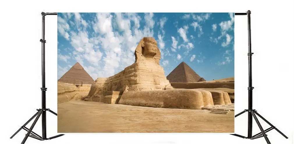 Фон для фотосъемки Сфинкс и Пирамида хафре Каир Египет Landmark Photo Background |