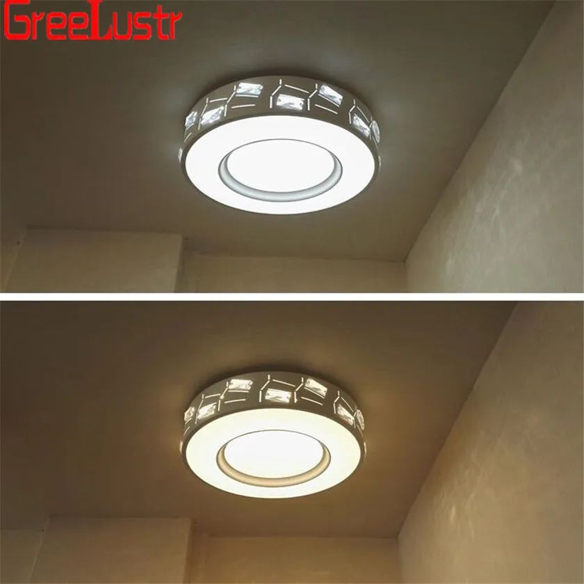 Минималистичный Круг Хрустальные потолочные светильники 36 Вт светодиодные